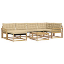 Udendørs sofagruppe 7 pcs Hvid og Beige 79 x 79 x 37 cm