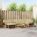 Udendørs sofagruppe 7 pcs Hvid og Beige 79 x 79 x 37 cm