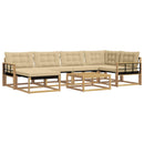 Udendørs sofagruppe 7 pcs Hvid og Beige 79 x 79 x 37 cm
