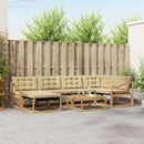 Udendørs sofagruppe 7 pcs Hvid og Beige 79 x 79 x 37 cm