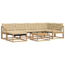 Udendørs sofagruppe 7 pcs Hvid og Beige 79 x 79 x 37 cm