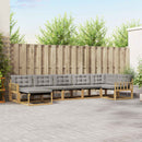 Udendørs sofagruppe 7 pcs Hvid og lysegrå 406 x 168,5 x 73 cm