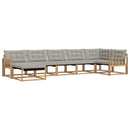 Udendørs sofagruppe 7 pcs Hvid og lysegrå 406 x 168,5 x 73 cm