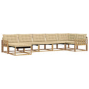 Udendørs sofagruppe med pude 7 pcs Hvid og Beige