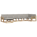 Udendørs sofagruppe 7 pcs Hvid og lysegrå 408 x 170,5 x 73 cm