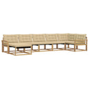 Udendørs sofagruppe med pude 7 pcs Hvid og Beige