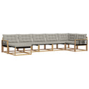 Udendørs sofagruppe 7 pcs Hvid og lysegrå 406 x 168,5 x 73 cm