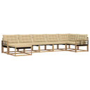 Udendørs sofagruppe med pude 7 pcs Hvid og Beige