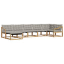 Udendørs sofagruppe 7 pcs Hvid og lysegrå 404 x 166,5 x 73 cm