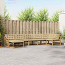 Udendørs sofagruppe med pude 7 pcs Hvid og Beige