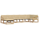 Udendørs sofagruppe med pude 7 pcs Hvid og Beige