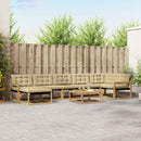 Udendørs sofagruppe 8 pcs Hvid og Beige Massivt Akacietræ