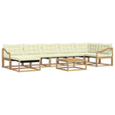 Udendørs sofagruppe 8 pcs Hvid og cremefarvet 79 x 79 x 37 cm