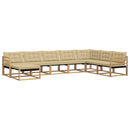 Udendørs sofagruppe med pude 8 pcs Hvid og Beige