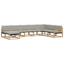 Udendørs sofagruppe 8 pcs Hvid og lysegrå 406 x 247,5 x 73 cm