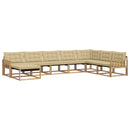Udendørs sofagruppe med pude 8 pcs Hvid og Beige