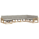 Udendørs sofagruppe 8 pcs Hvid og lysegrå 408 x 250 x 73 cm