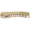 Udendørs sofagruppe med pude 8 pcs Hvid og Beige