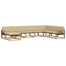 Udendørs sofagruppe med pude 8 pcs Hvid og Beige