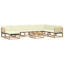 Udendørs sofagruppe 9 pcs Hvid og cremefarvet 79 x 79 x 37 cm
