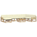 Udendørs sofagruppe 9 pcs Hvid og cremefarvet 79 x 79 x 37 cm