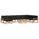 Udendørs sofagruppe 9 pcs Hvid og sort 79 x 79 x 37 cm
