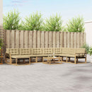 Udendørs sofagruppe 9 pcs Hvid og Beige Massivt Akacietræ