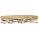 Udendørs sofagruppe 9 pcs Hvid og Beige 79 x 79 x 37 cm