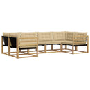 Udendørs sofagruppe med pude 6 pcs Hvid og Beige