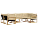 Udendørs sofagruppe med pude 6 pcs Hvid og Beige