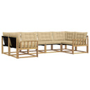 Udendørs sofagruppe med pude 6 pcs Hvid og Beige
