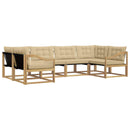Udendørs sofagruppe med pude 6 pcs Hvid og Beige