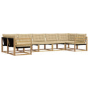 Udendørs sofagruppe med pude 7 pcs Hvid og Beige