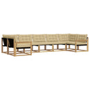Udendørs sofagruppe med pude 7 pcs Hvid og Beige