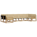Udendørs sofagruppe med pude 7 pcs Hvid og Beige