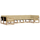 Udendørs sofagruppe med pude 7 pcs Hvid og Beige