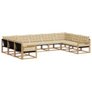 Udendørs sofagruppe med pude 9 pcs Hvid og Beige