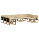 Udendørs sofagruppe med pude 9 pcs Hvid og Beige