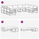 Udendørs sofagruppe med pude 9 pcs Hvid og Beige