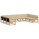 Udendørs sofagruppe med pude 9 pcs Hvid og Beige