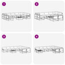 Udendørs sofagruppe med pude 10 pcs Hvid og sort