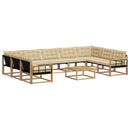 Udendørs sofagruppe med pude 10 pcs Hvid og Beige