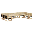 Udendørs sofagruppe med pude 10 pcs Hvid og Beige