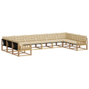 Udendørs sofagruppe med pude 10 pcs Hvid og Beige
