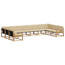 Udendørs sofagruppe med pude 10 pcs Hvid og Beige