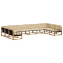 Udendørs sofagruppe med pude 10 pcs Hvid og Beige