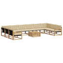 Udendørs sofagruppe med pude 11 pcs Hvid og Beige