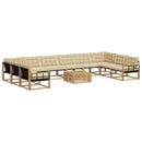 Udendørs sofagruppe med pude 11 pcs Hvid og Beige