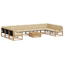 Udendørs sofagruppe med pude 11 pcs Hvid og Beige