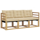 Udendørs sofagruppe med pude 3 pcs Hvid og Beige